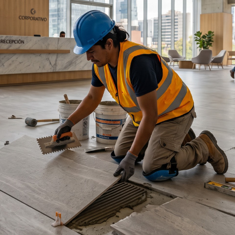 Acabados para interiores y exteriores en Chihuahua, México mediante instalación profesional de porcelanato y revestimientos premium.